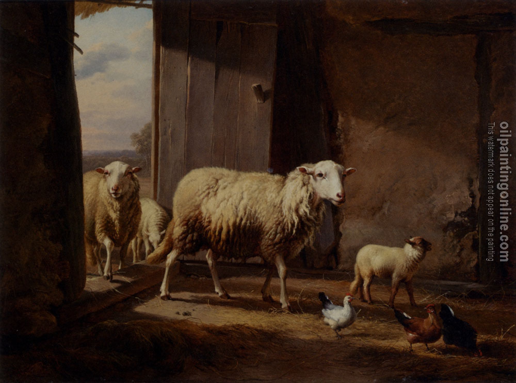 Verboeckhoven, Eugene Joseph - Sheep Returning From Pasture